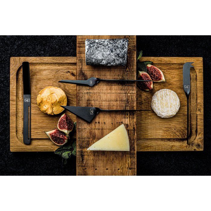 Lifestyle Cheese and Butter Knife Set - Stainless Steel - 6 Pieces - Black