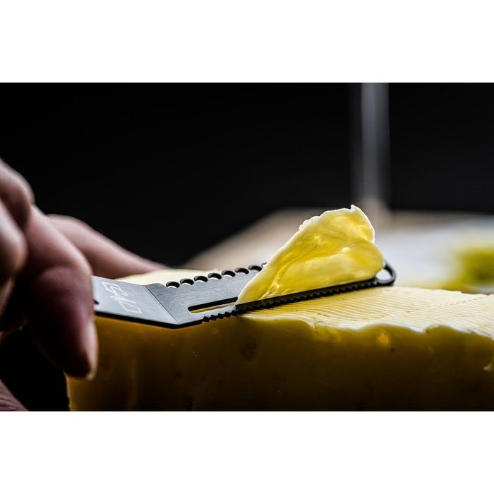Lifestyle Cheese and Butter Knife Set - Stainless Steel - 6 Pieces - Black