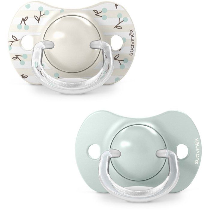 SUAVINEX Symmetrical Pacifiers - Pack of 2 - 0 to 6 months - Birdies - Green