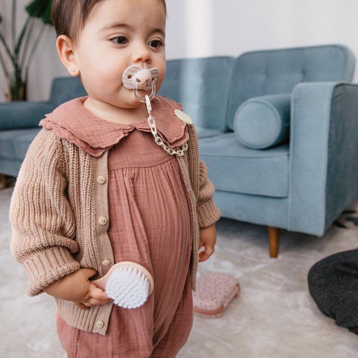 SUAVINEX Pacifier Clip Chain - Birdies - Beige - From Birth