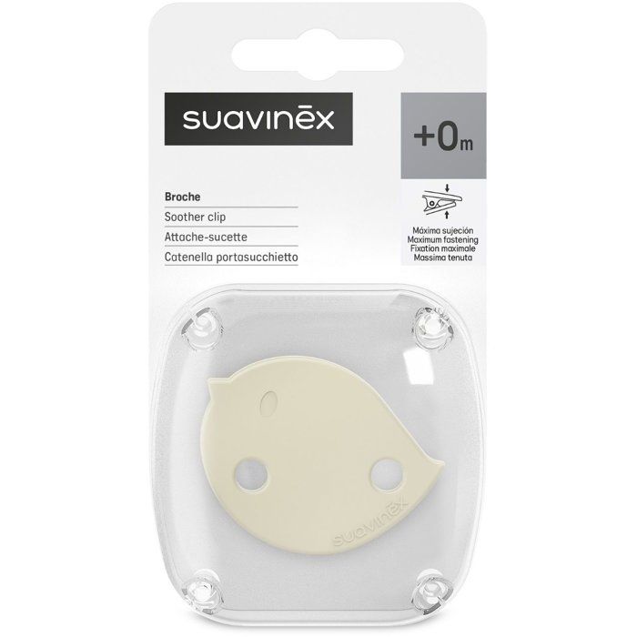 SUAVINEX Pacifier Clip Chain - Birdies - Beige - From Birth