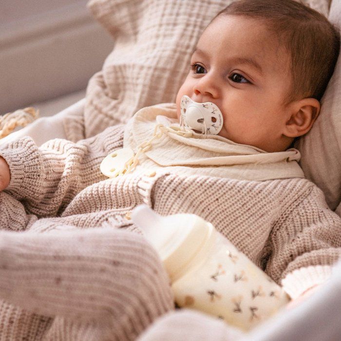 SUAVINEX Pacifier Clip Chain - Birdies - Beige - From Birth
