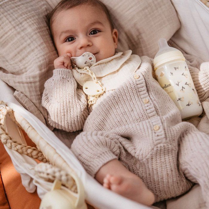 SUAVINEX Pacifier Clip Chain - Birdies - Beige - From Birth