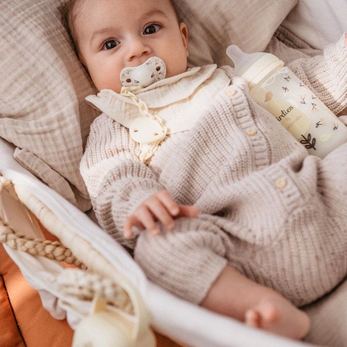 SUAVINEX Pacifier Holder - Birdies - Beige - From Birth