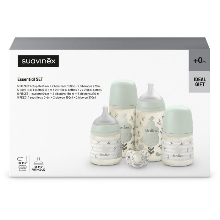 SUAVINEX Newborn Set - Birdies - 0 to 6 Months - Green