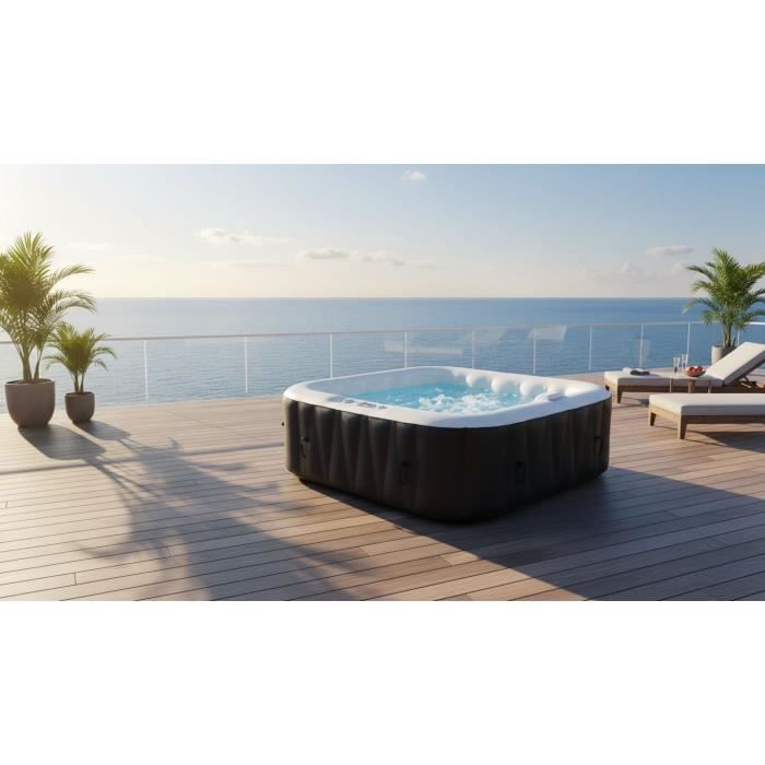 SUNSPA Inflatable Spa - AC01 - 157 x 67 cm - 4-Person Capacity - Square