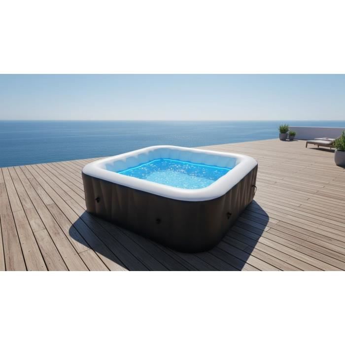 SUNSPA Inflatable Spa - AC01 - 157 x 67 cm - 4-Person Capacity - Square