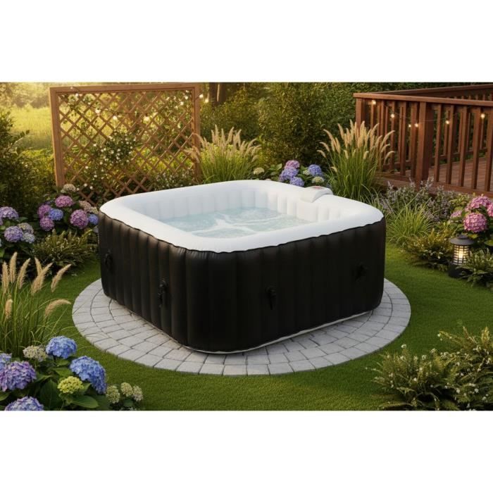 SUNSPA Inflatable Spa - AC01 - 157 x 67 cm - 4-Person Capacity - Square