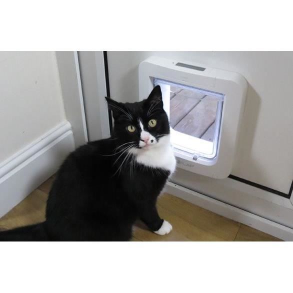 SUREFLAP Large Microchip Cat Flap - White - 178 mm x 170 mm (Stores up to 32 Microchips)