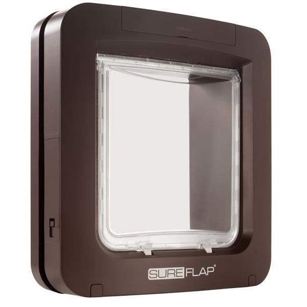 SUREFLAP Large Microchip Cat Flap - Brown - 178 mm x 170 mm (Stores up to 32 Microchips)