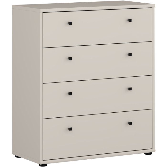Commode TEMPRA 4 Tiroirs - Décor cachemire  L 73,7 × P 34,8 × H 85,5 cm