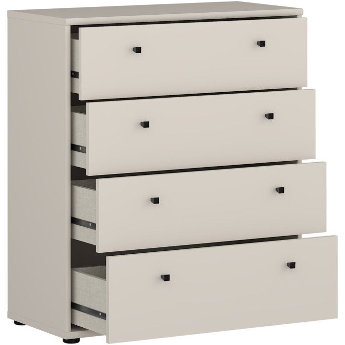 Commode TEMPRA 4 Tiroirs - Décor cachemire  L 73,7 × P 34,8 × H 85,5 cm