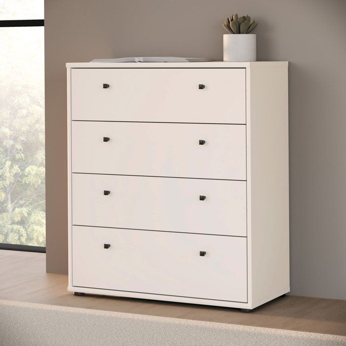 Commode TEMPRA 4 Tiroirs - Décor cachemire  L 73,7 × P 34,8 × H 85,5 cm