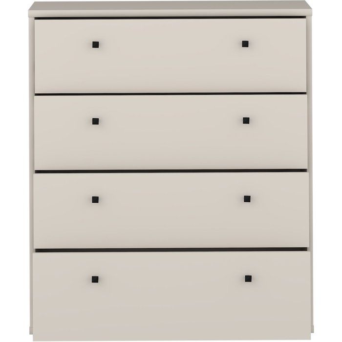 Commode TEMPRA 4 Tiroirs - Décor cachemire  L 73,7 × P 34,8 × H 85,5 cm