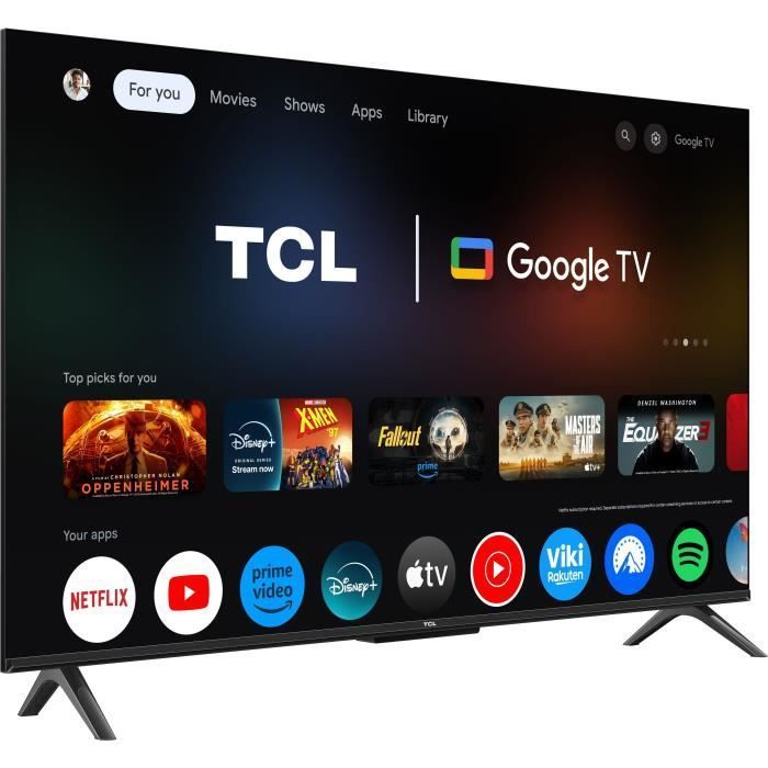 TCL 43P6K - LED TV 43" (109 cm) - 4K UHD 3840x2160 - HDR10+ - Google TV - 3xHDMI 2.1 - WiFi