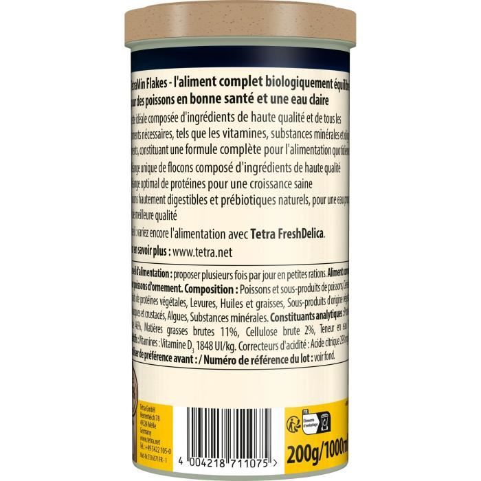 TETRA TetraMin Flakes - Complete Food for Tropical Fish - 1 L