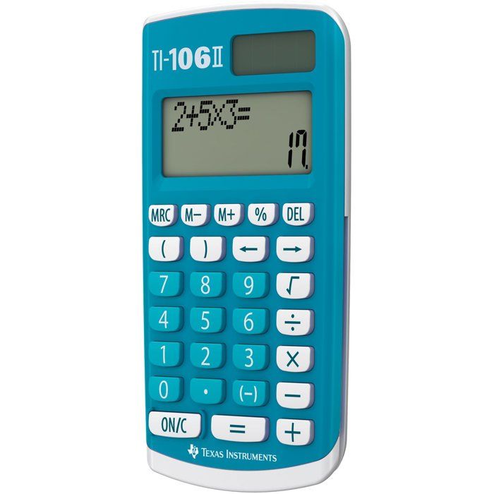TEXAS INSTRUMENTS Scientific Calculator TI-106 II Solar - Blue