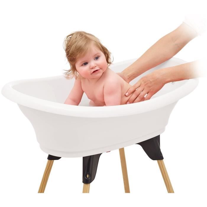 THERMOBABY VASCO Bath Kit: Bathtub + Feet + Drain Hose, White Lily of the Valley