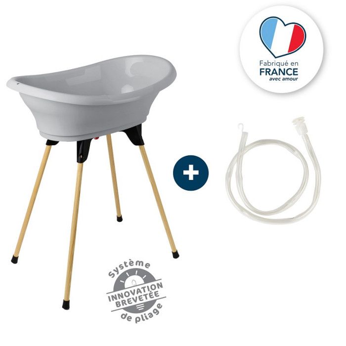 THERMOBABY VASCO Charming Grey Bath Kit - Bathtub + Feet + Drain Hose
