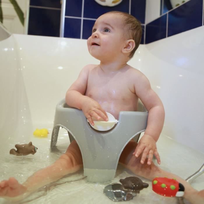 THERMOBABY AQUAFUN Children's Bath Ring - Grey - White Toy