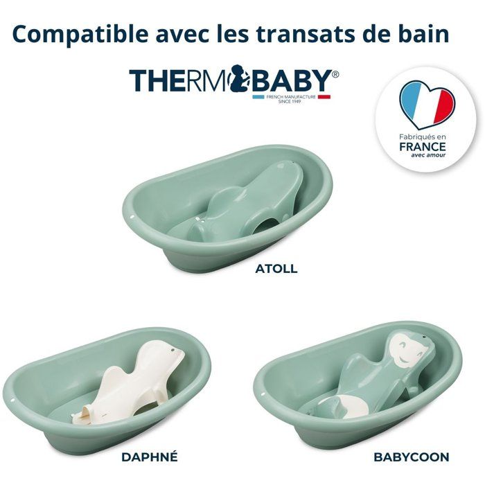 THERMOBABY VASCO Bath Kit - Bathtub + Folding Stand + Drain Hose - Sage Green