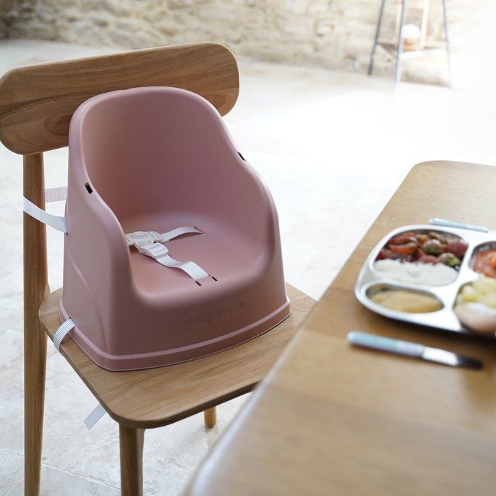 THERMOBABY Booster Seat - TUDI - Lightweight, 3-Point Safety Harness - Cuddle Pink