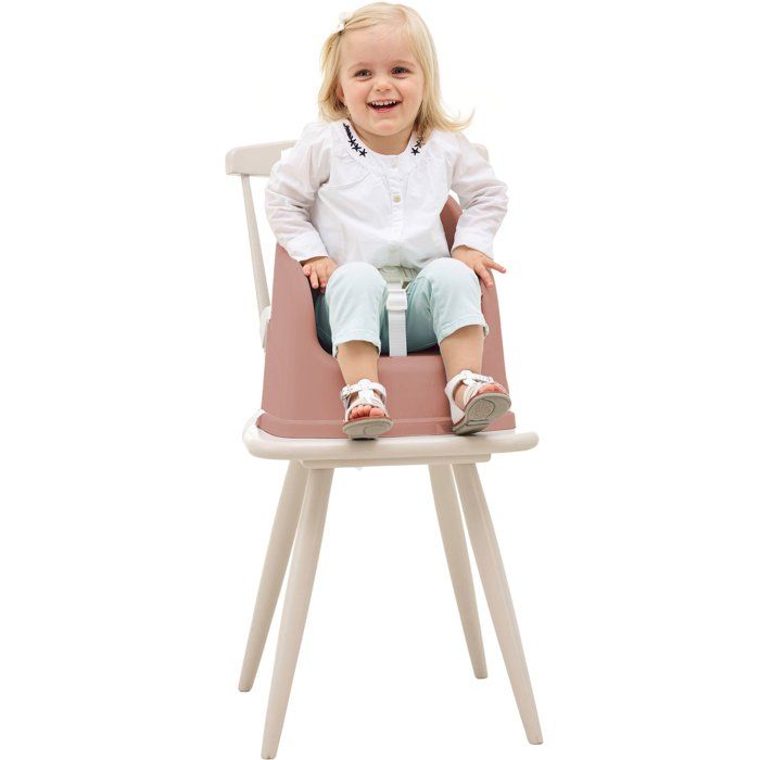 THERMOBABY Booster Seat - TUDI - Lightweight, 3-Point Safety Harness - Cuddle Pink