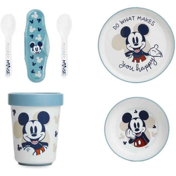THERMOBABY MICKEY 2nd Stage Meal Pack - Plate + Cup + Bowl + Set of 2 Spoons