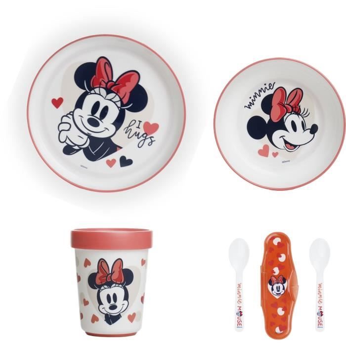 THERMOBABY MINNIE Stage 2 Meal Pack - Plate, Bowl, Cup, Set of 2 Spoons
