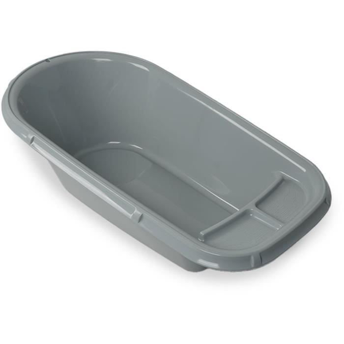 THERMOBABY Luxury Charming Grey Baby Bathtub, Stable and Robust, Drain Plug