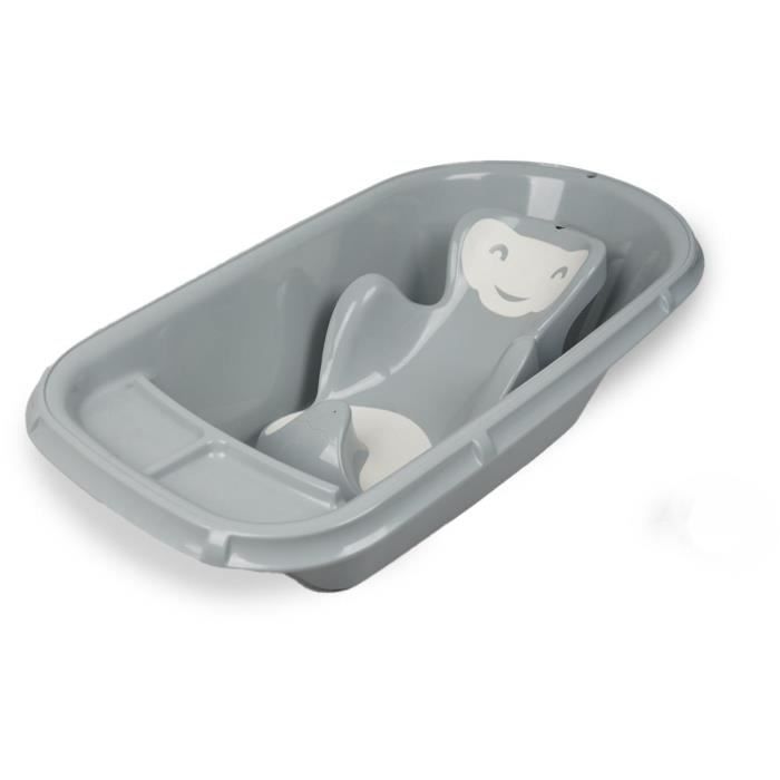 THERMOBABY Luxury Charming Grey Baby Bathtub, Stable and Robust, Drain Plug