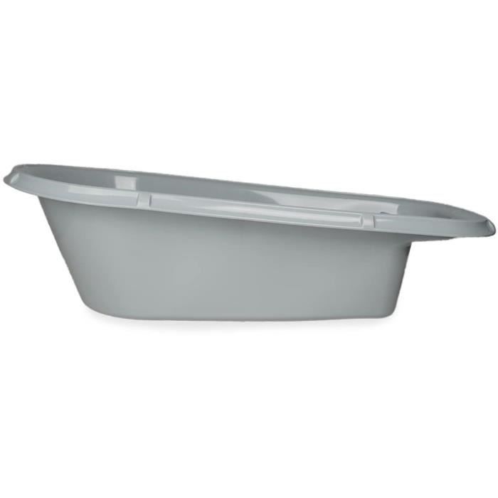 THERMOBABY Luxury Charming Grey Baby Bathtub, Stable and Robust, Drain Plug