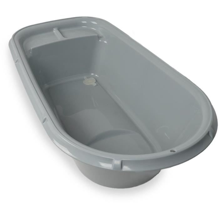 THERMOBABY Luxury Charming Grey Baby Bathtub, Stable and Robust, Drain Plug