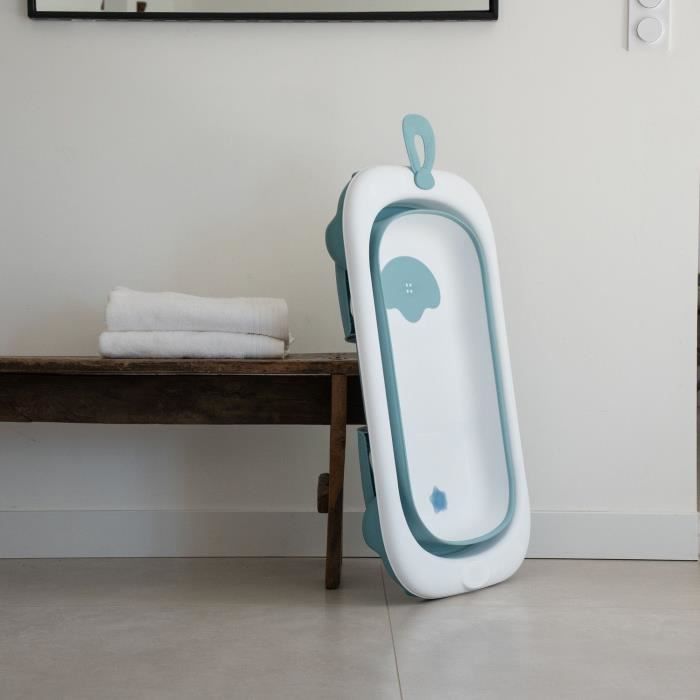 THERMOBABY BALNÉA Foldable Bathtub, Compact, Up to 18 Months, Blue