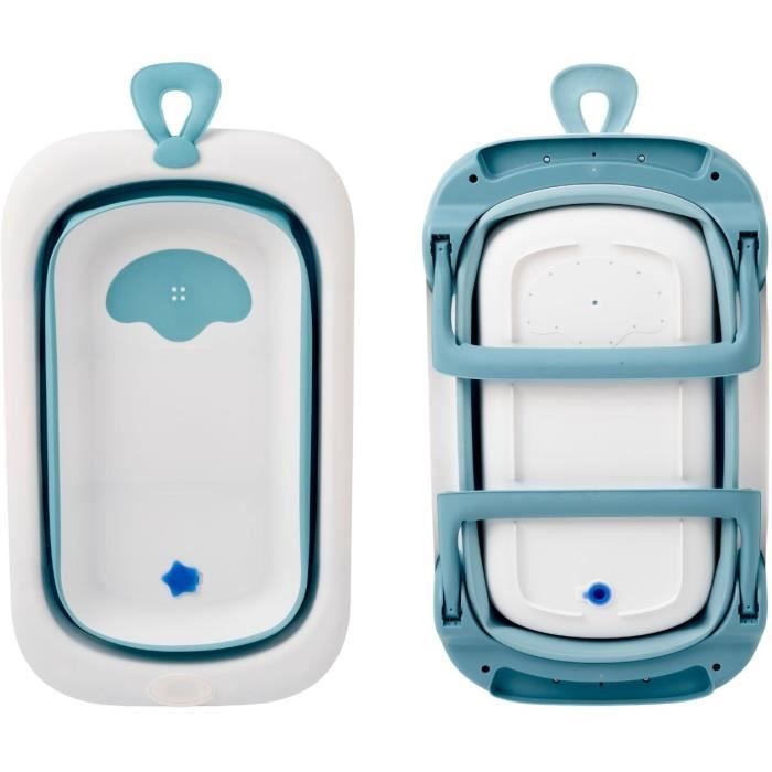 THERMOBABY BALNÉA Foldable Bathtub, Compact, Up to 18 Months, Blue