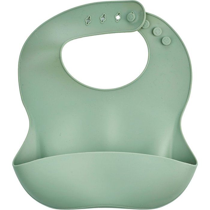 THERMOBABY - Silicone Bib with Catcher - Cactus Green