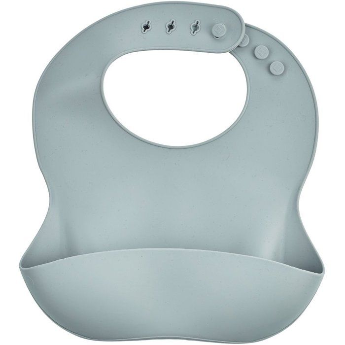 THERMOBABY - Silicone Bib with Catcher - Charming Grey