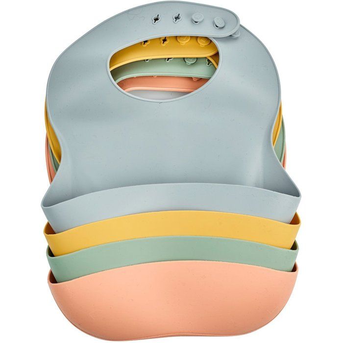 THERMOBABY - Silicone Bib with Catcher - Charming Grey