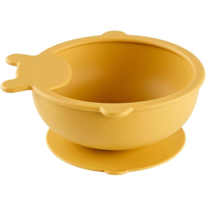 Suction Bowl - THERMOBABY - Silicone - Honey Yellow, non-slip and unbreakable