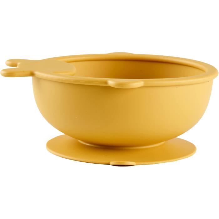 Suction Bowl - THERMOBABY - Silicone - Honey Yellow, non-slip and unbreakable