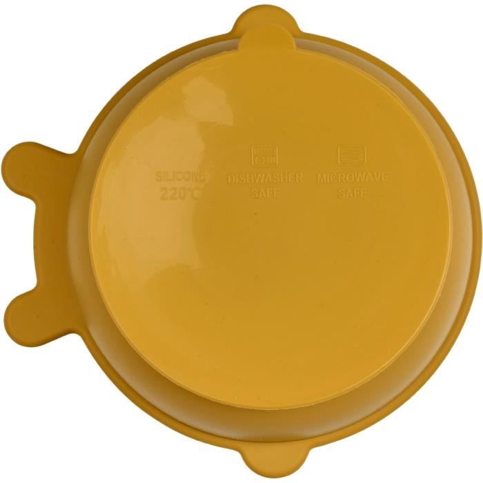 Suction Bowl - THERMOBABY - Silicone - Honey Yellow, non-slip and unbreakable