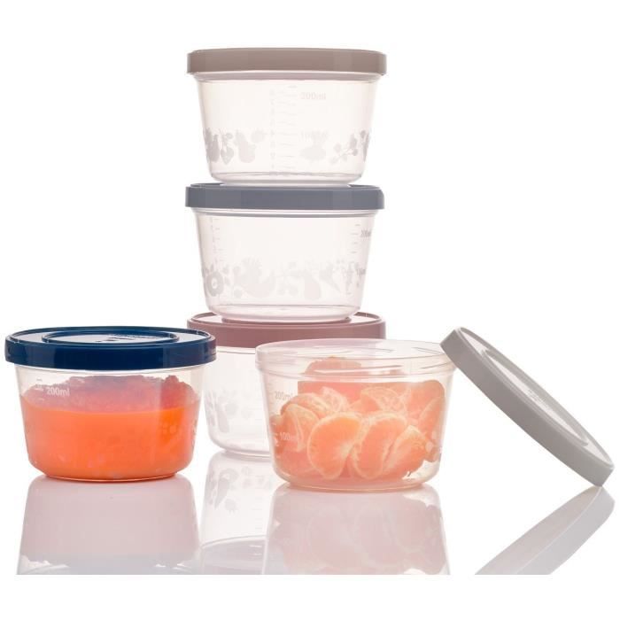 Set of 5 Storage Containers - THERMOBABY - 250 ml - Airtight and BPA-free