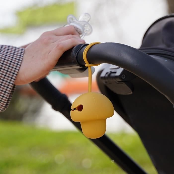 THERMOBABY Pacifier Holder - Silicone - Honey Yellow - Soft and BPA-free