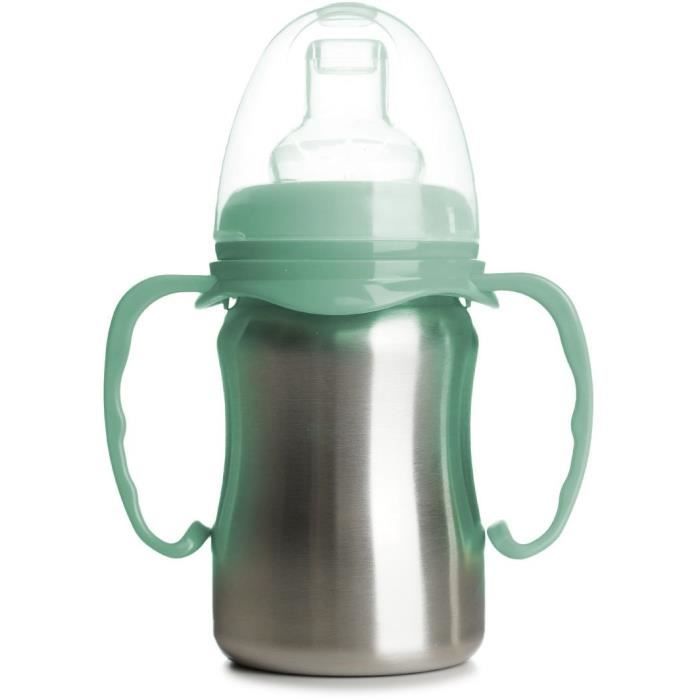 THERMOBABY Training Cup - 180 ml - Stainless Steel - Cactus Green - Ergonomic and Leak-Proof
