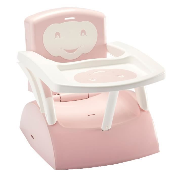 THERMOBABY Booster Seat - Powder Pink - Adjustable, Soft Fabric, 6 Months to 3 Years
