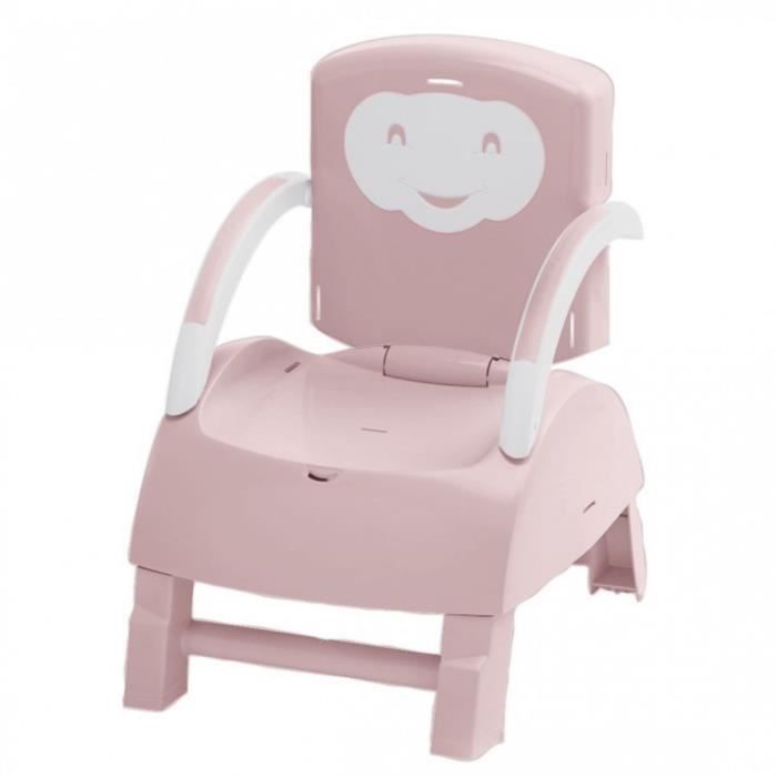 THERMOBABY Booster Seat - Powder Pink - Adjustable, Soft Fabric, 6 Months to 3 Years