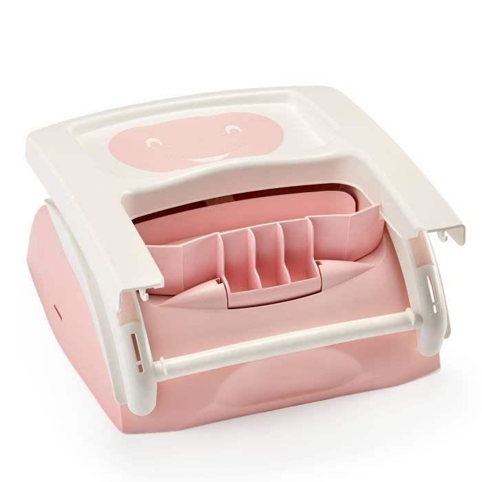 THERMOBABY Booster Seat - Powder Pink - Adjustable, Soft Fabric, 6 Months to 3 Years