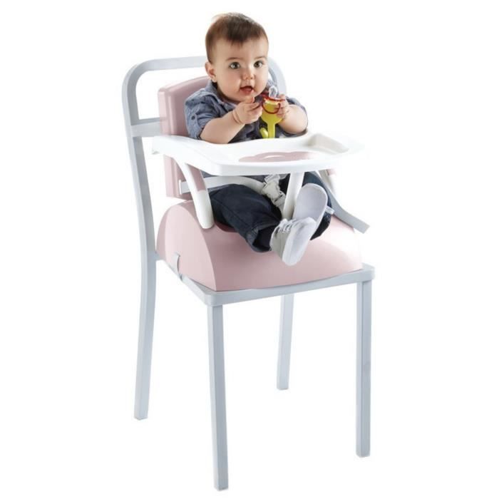 THERMOBABY Booster Seat - Powder Pink - Adjustable, Soft Fabric, 6 Months to 3 Years