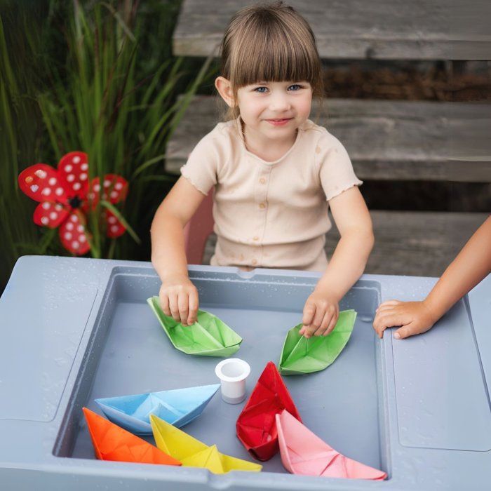 THERMOBABY Multifunctional Activity Table with 2 Chairs - Grey/ Blue