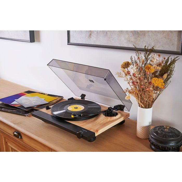 THOMSON TT702 Turntable - 33 and 45 RPM - Audio Technica AT91 Cartridge - Wood and Black